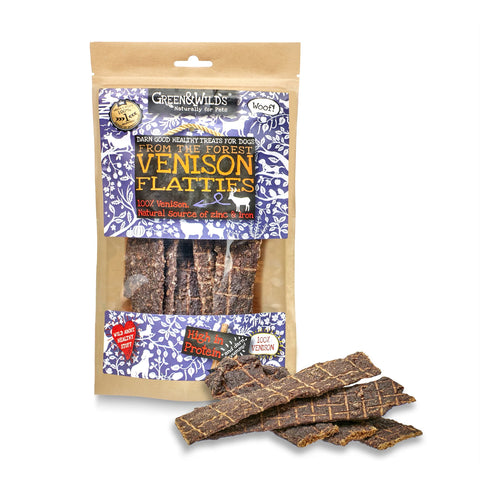 Green & Wilds Venison Flatties, 100g